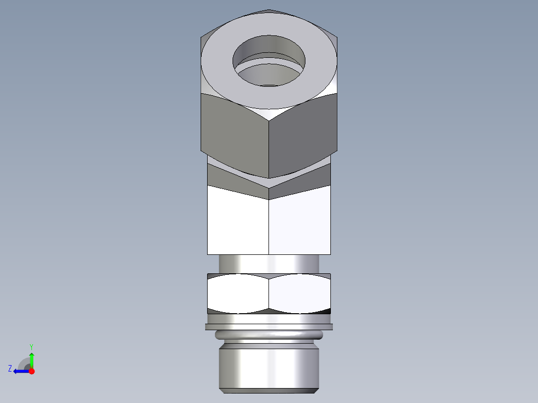 卡套式工业通用硬管接头EO_Adjustable_locknut_45_deg_elbow_VEE16ZSMORCF右视图