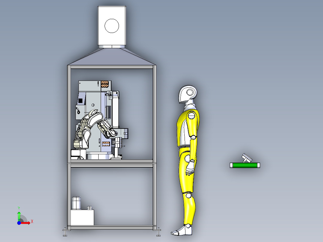 olishing robot抛光机器人系统3D图纸 STEP格式前视图