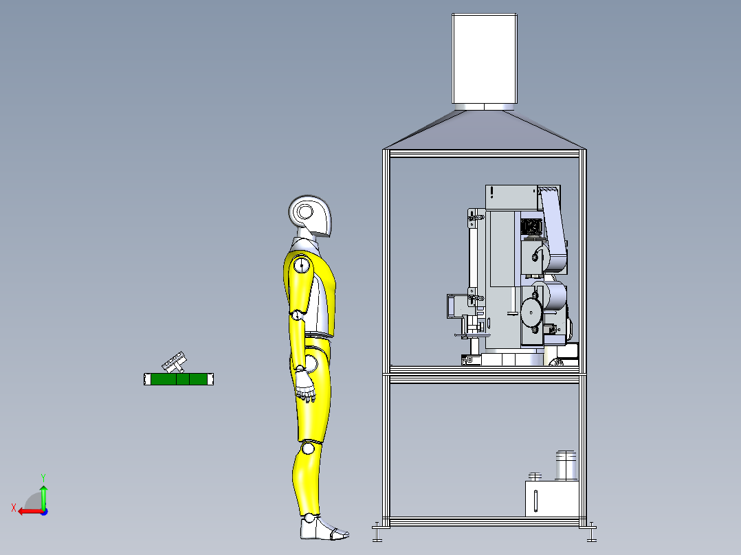 olishing robot抛光机器人系统3D图纸 STEP格式后视图