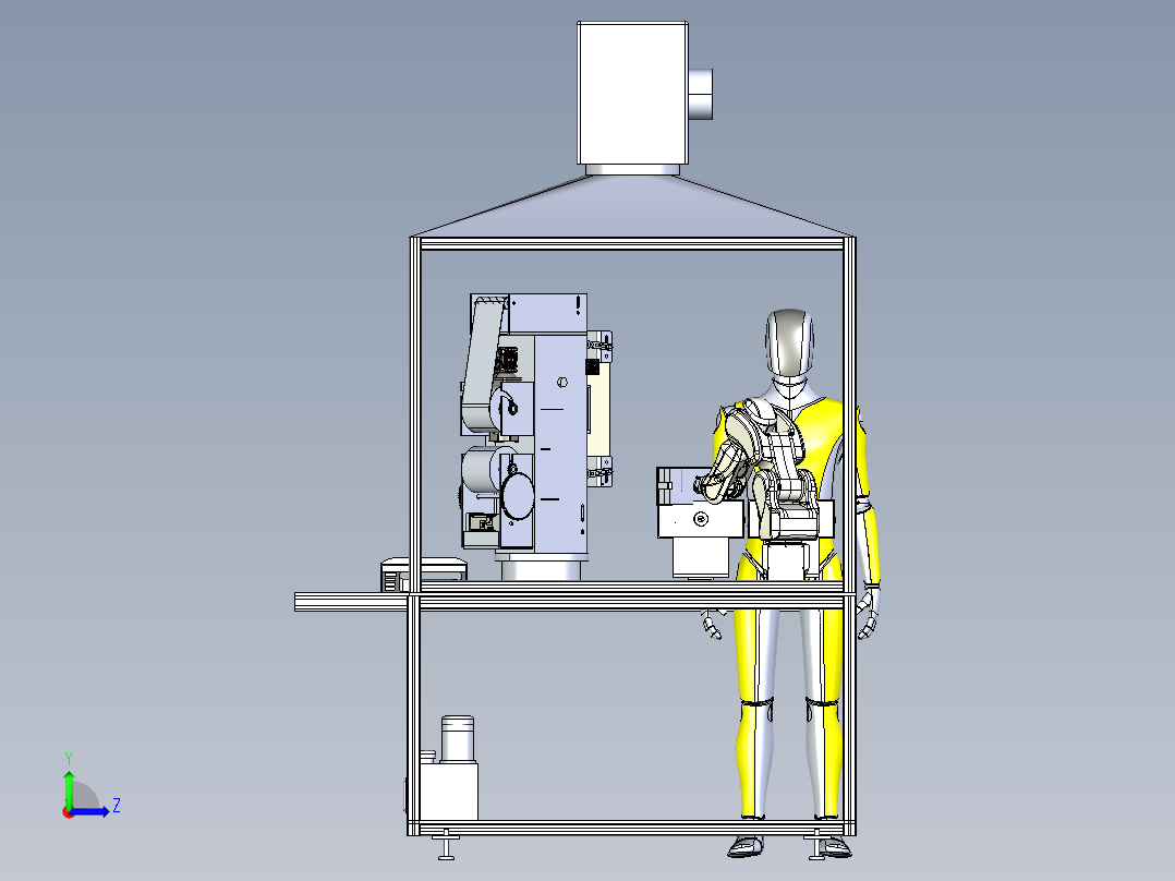 olishing robot抛光机器人系统3D图纸 STEP格式左视图