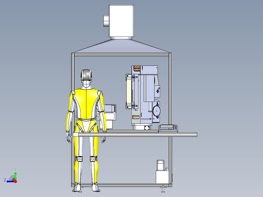 olishing robot抛光机器人系统3D图纸 STEP格式右视图