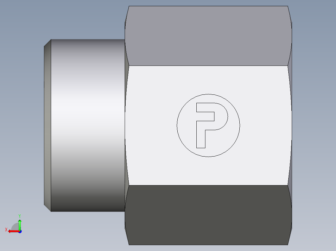 卡套式工业通用硬管接头EO_Swivel_connector_GAI22LR71X后视图