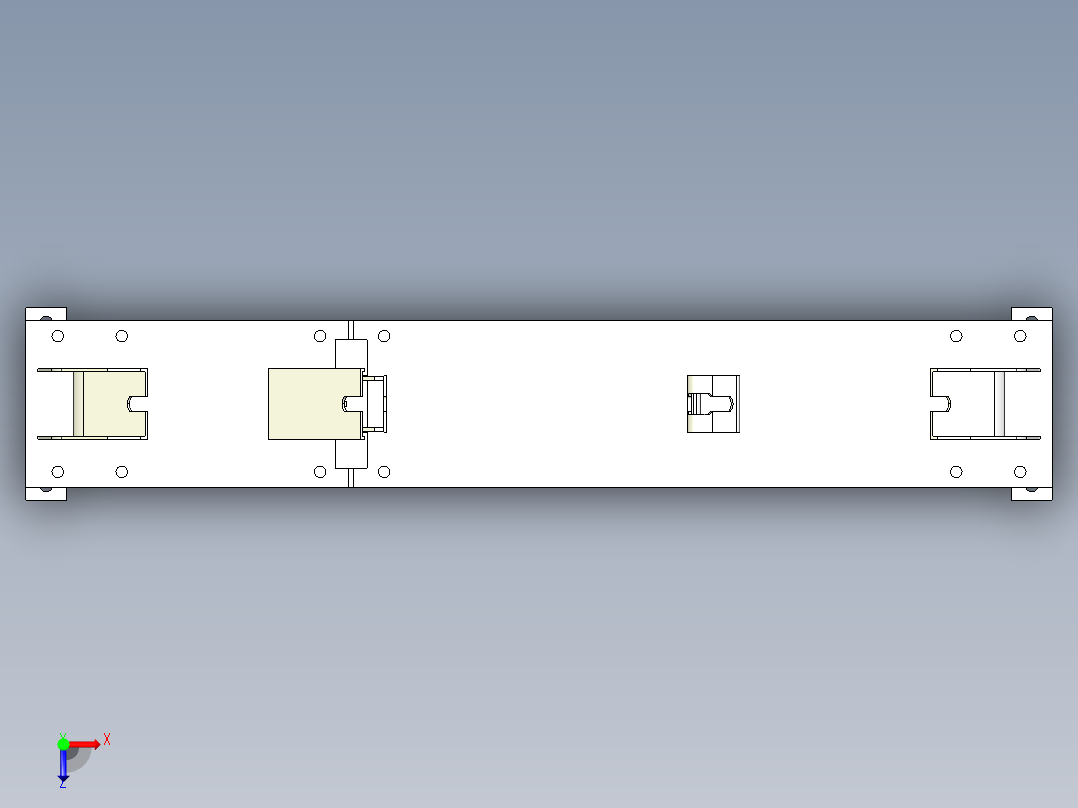 托辊架034俯视图