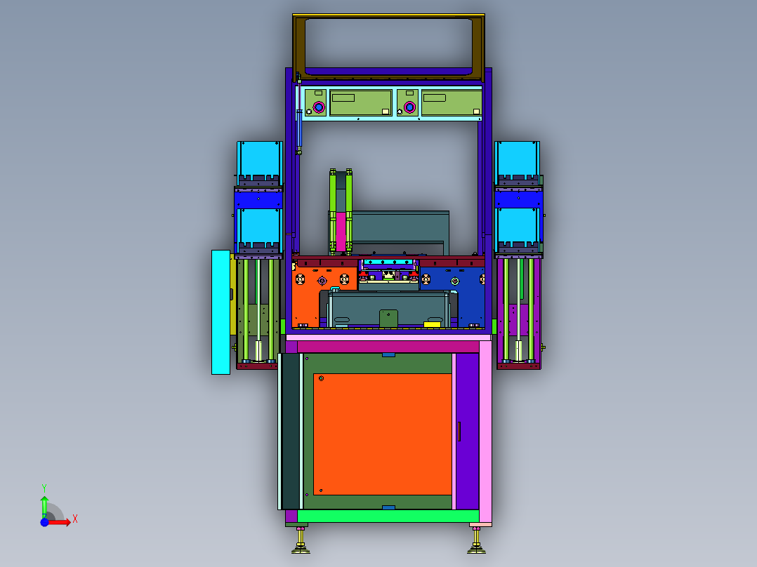 在线式表面线路板自动点胶涂覆机前视图