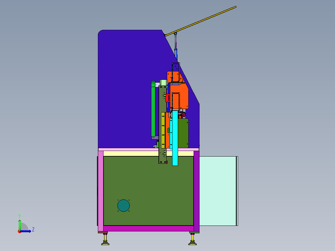 在线式表面线路板自动点胶涂覆机左视图