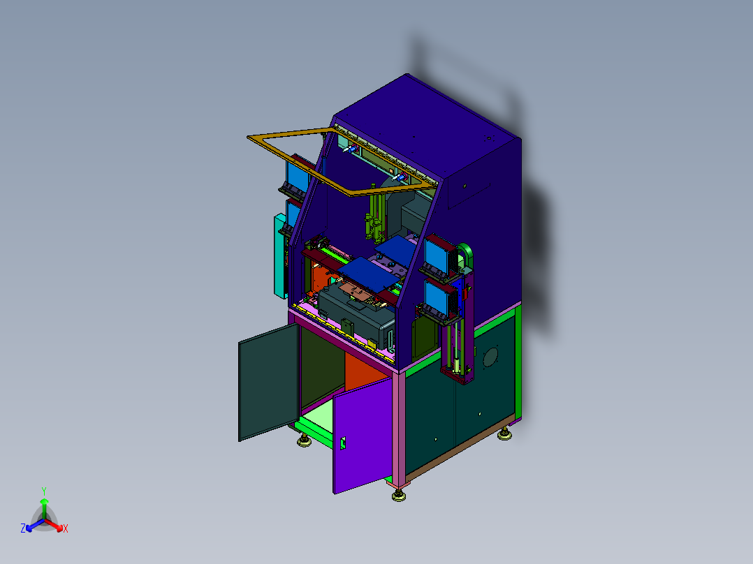 在线式表面线路板自动点胶涂覆机正等轴测图
