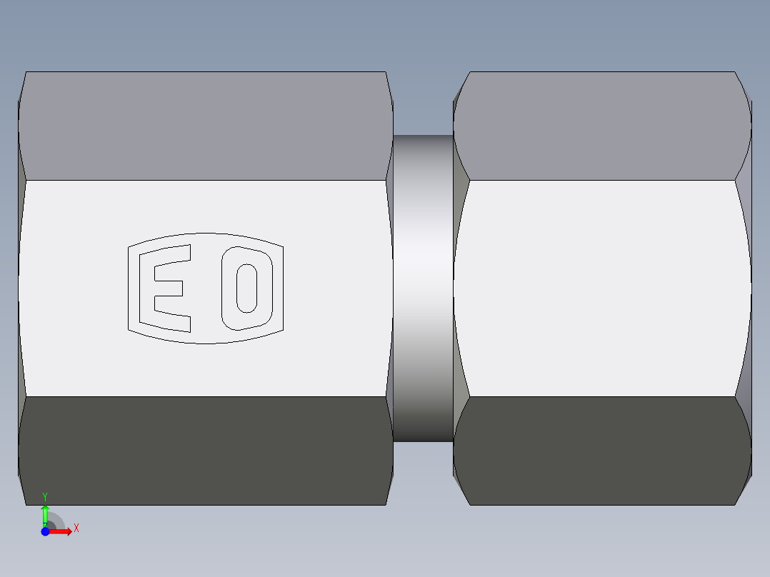 卡套式工业通用硬管接头EO_Swivel_connector_GAI10ZSMCF前视图