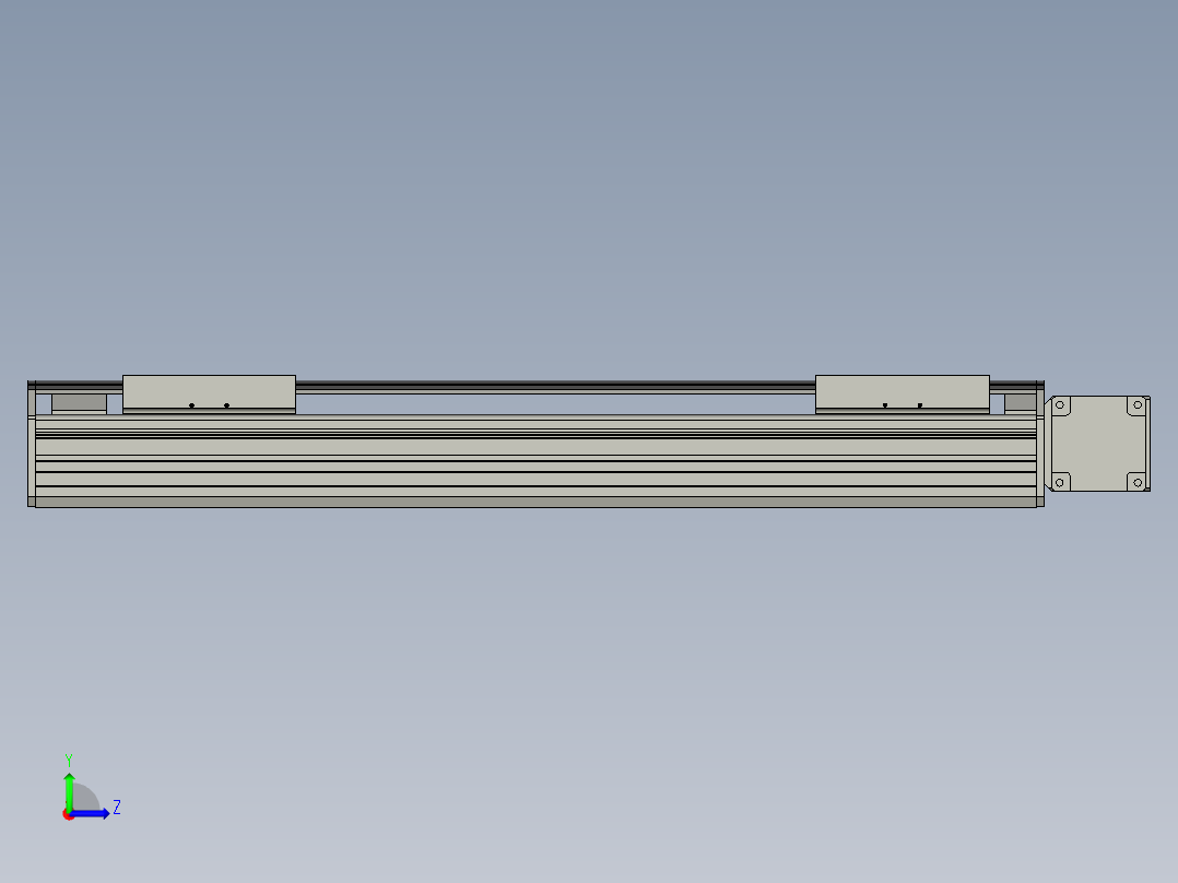 直线模组WG-LHB12-S400-R(B)设计图纸左视图