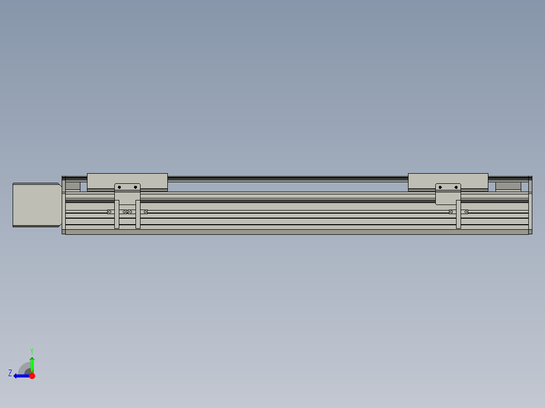 直线模组WG-LHB12-S400-R(B)设计图纸右视图