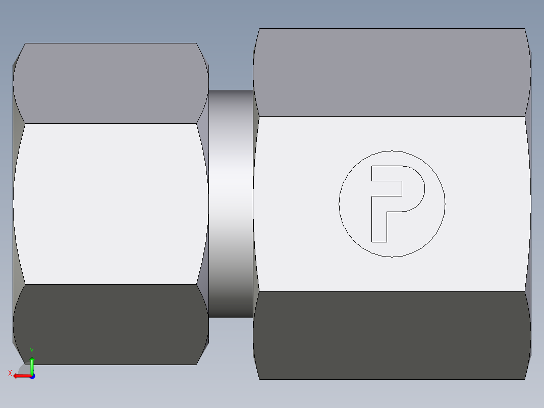 卡套式工业通用硬管接头EO_Swivel_connector_GAI12ZLR71后视图