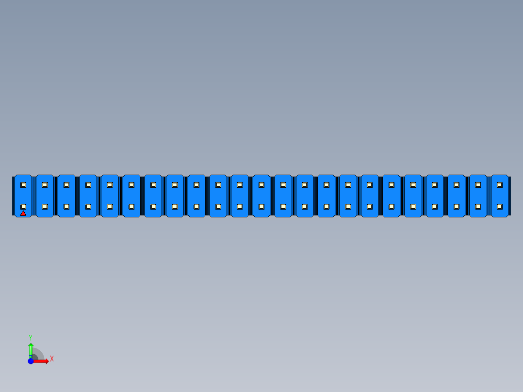 彩色公头100mil（2.54mm）系列-DS1021_blue_2x23p_100mil_Type1_rev1.0前视图