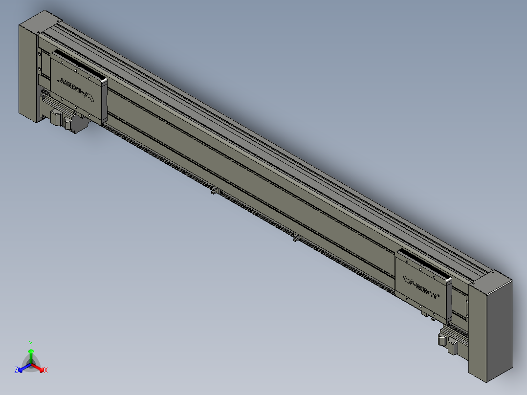 威洛博双电机滑台-VC14D2-S400-BLR-P40-C6正等轴测图