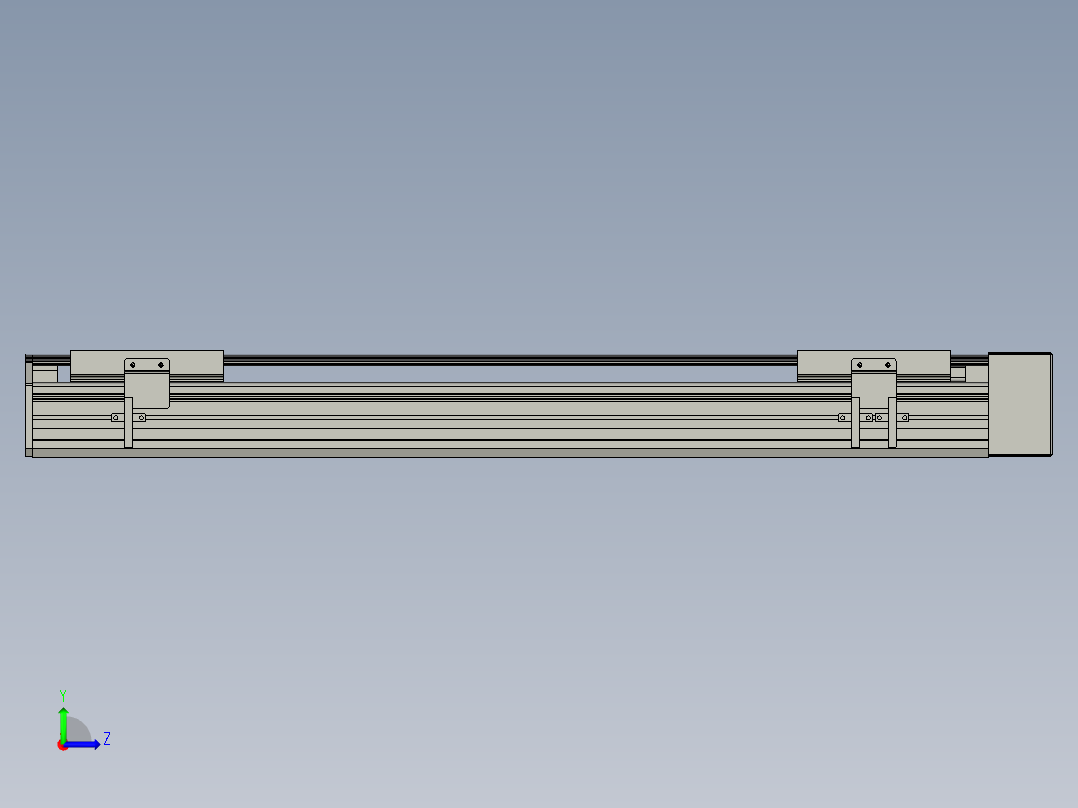 直线模组WG-LHA12-S550-L设计图纸左视图