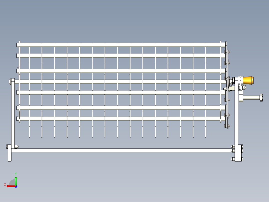 联合收获机拨禾轮后视图