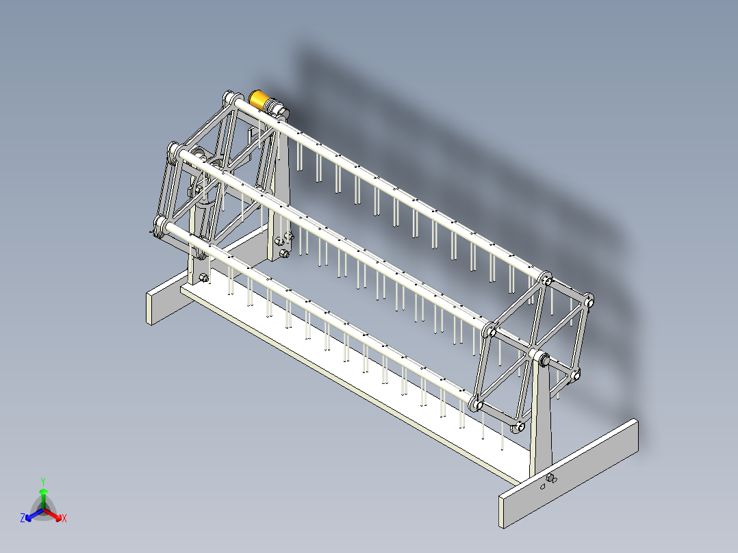 联合收获机拨禾轮正等轴测图