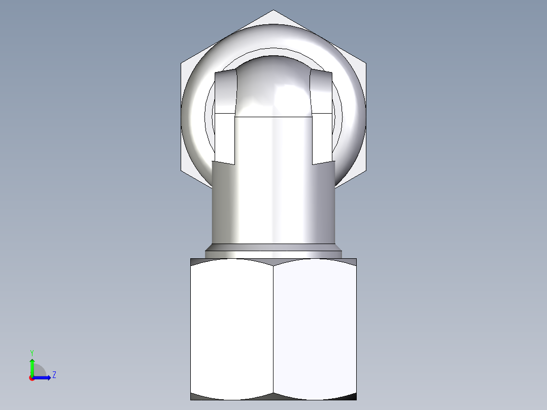 卡套式工业通用硬管接头EO_Bulkhead_elbow_WSV08ZLCF左视图