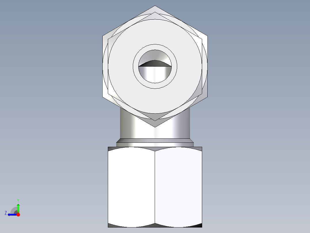 卡套式工业通用硬管接头EO_Bulkhead_elbow_WSV08ZLCF右视图