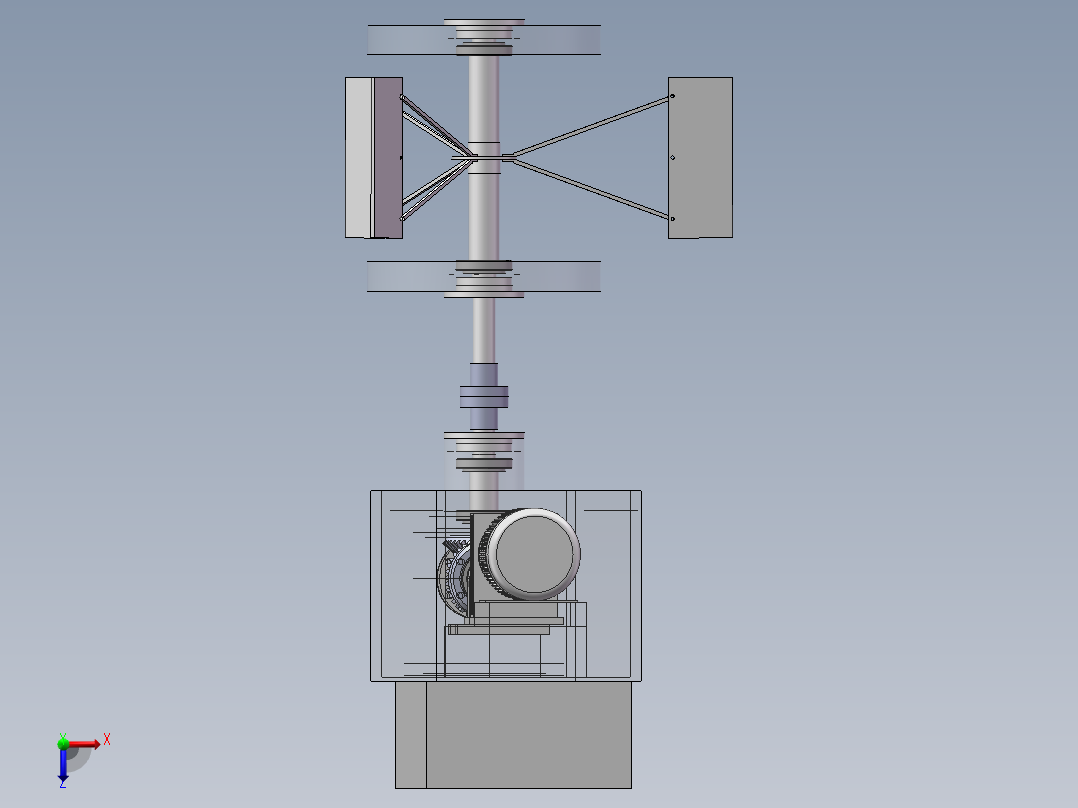 大型垂直轴风力发电机组传动系统结构设计含三维图 920813==500俯视图