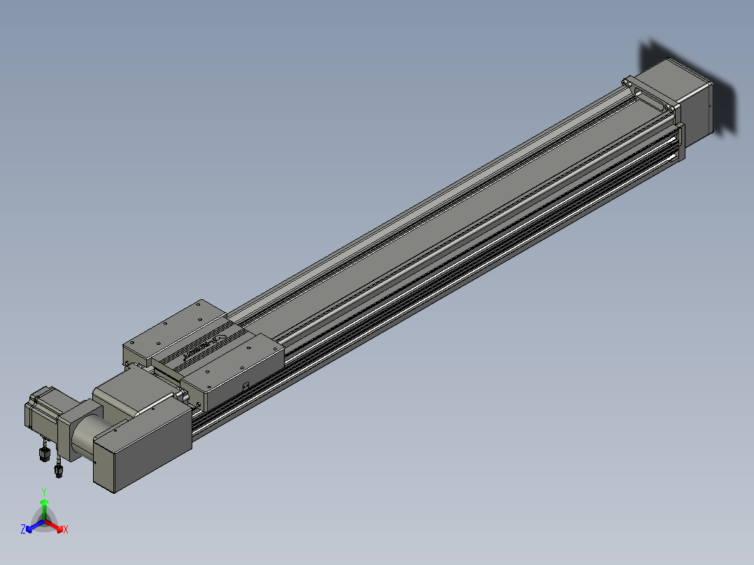 威洛博直线电机模组EB16-L208-S1050-BL-ZP75-MS3-5K正等轴测图