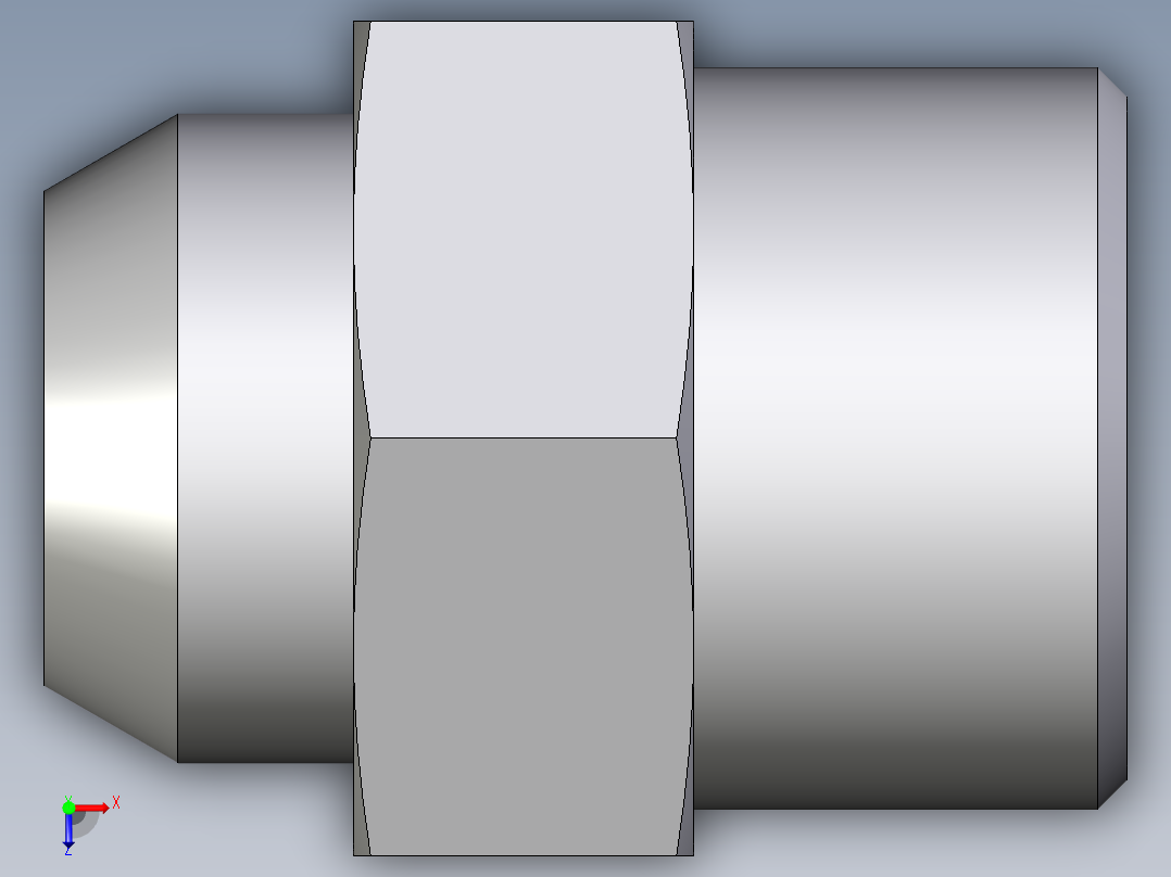 卡套式工业通用硬管接头EO_Weld_connector_AS16S71X俯视图