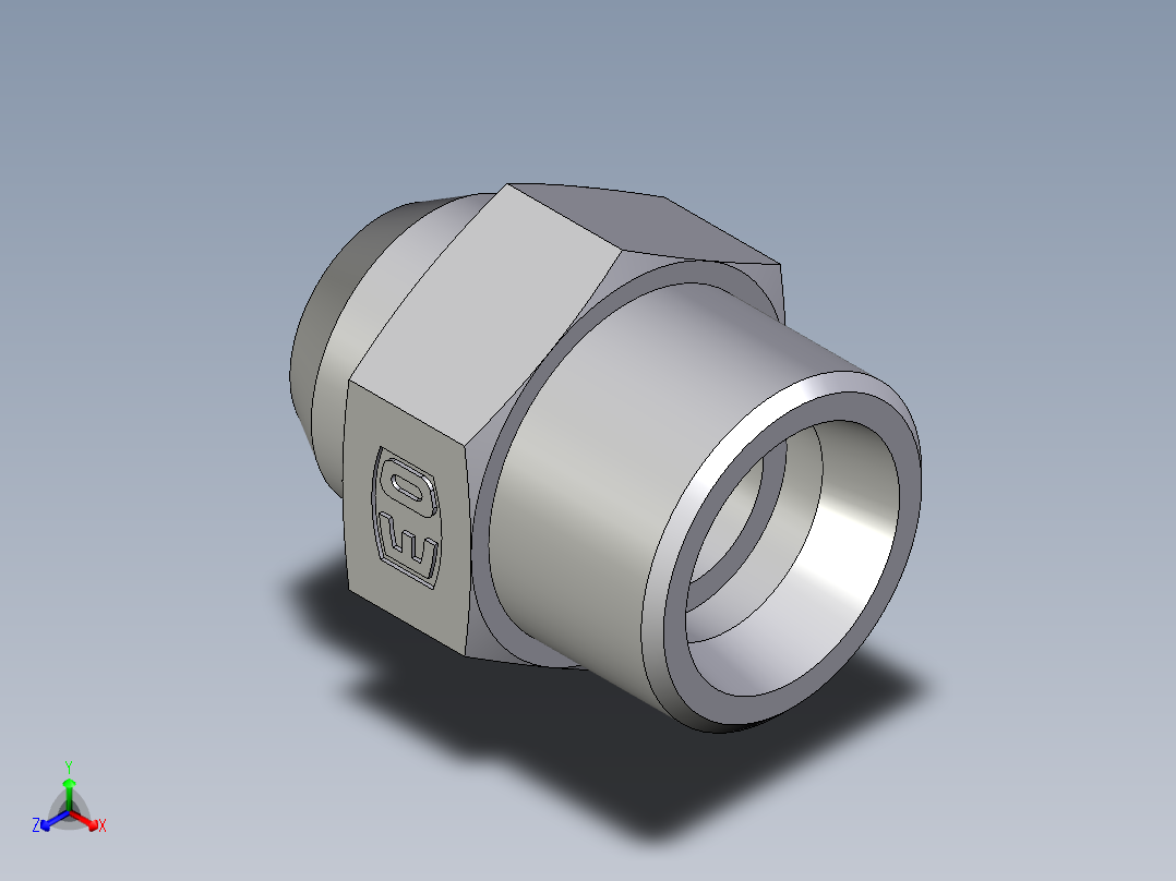 卡套式工业通用硬管接头EO_Weld_connector_AS16S71X正等轴测图