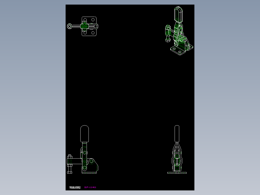 垂直式夾鉗SSP(H)-2D多系列多零件图纸模型