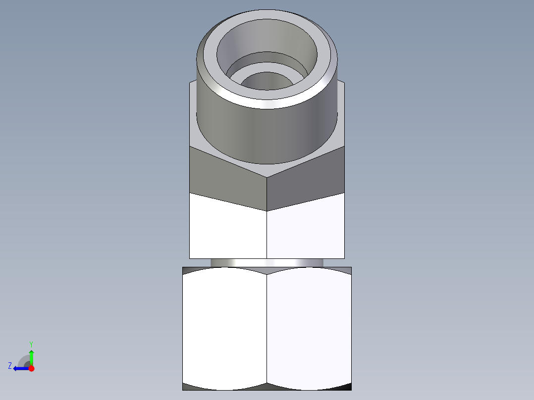卡套式工业通用硬管接头EO_Swivel_nut_45_deg_elbow_EV12SOMD71右视图