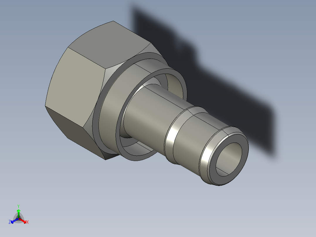 软管与硬管连接用工业通用接头0132_18_66正等轴测图