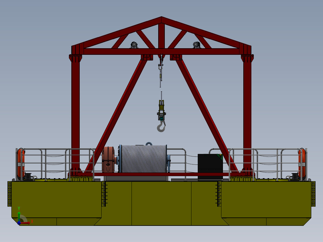 水下维修作业工程双体船sw21可编辑前视图