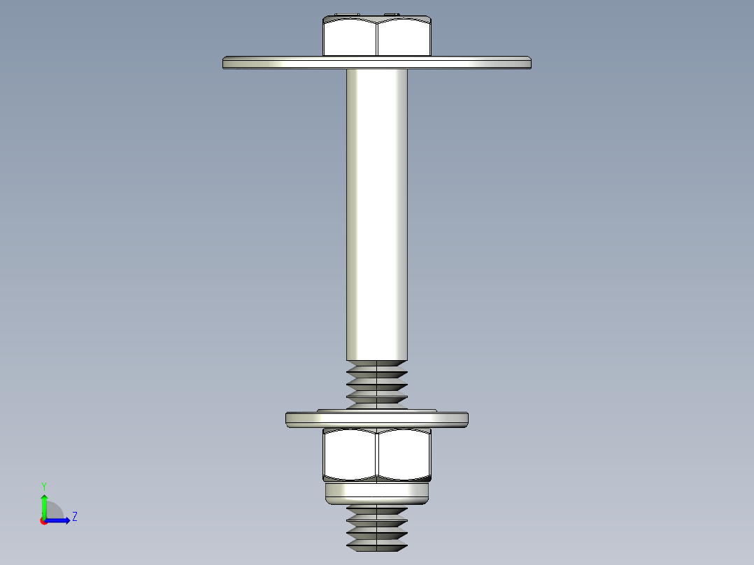 紧固件-STEP 0.2500 Hex Bolt-01左视图