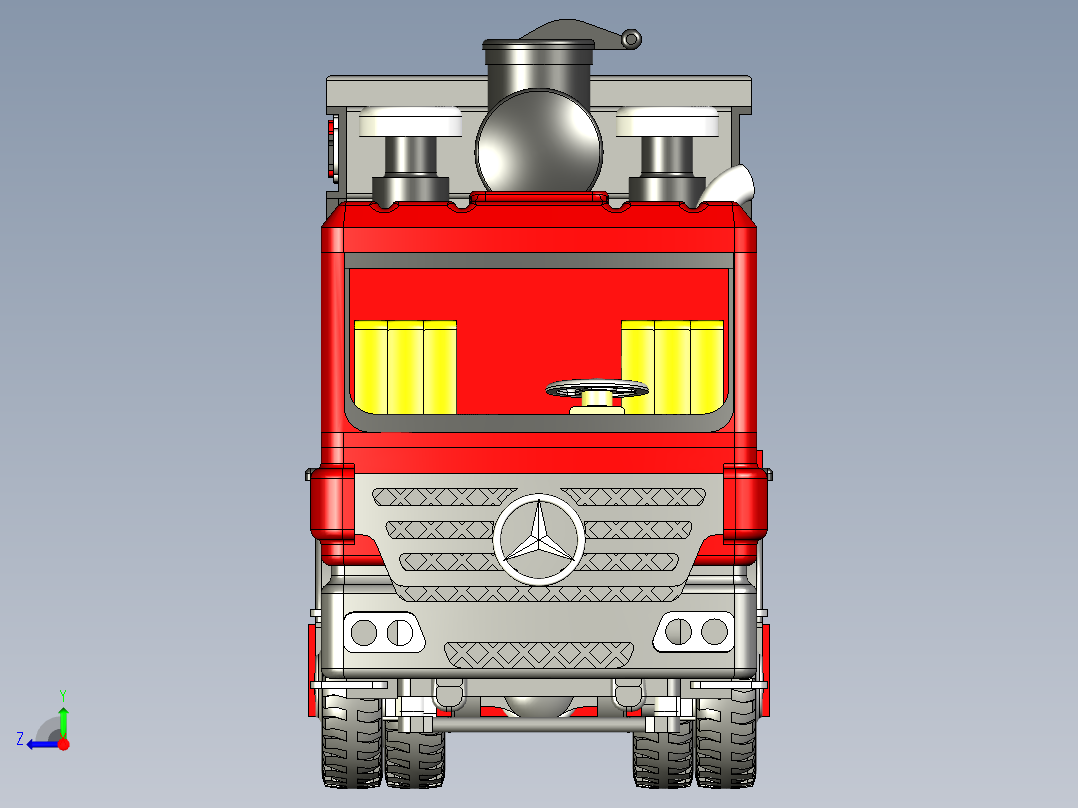 可以打印的2500型压裂车右视图