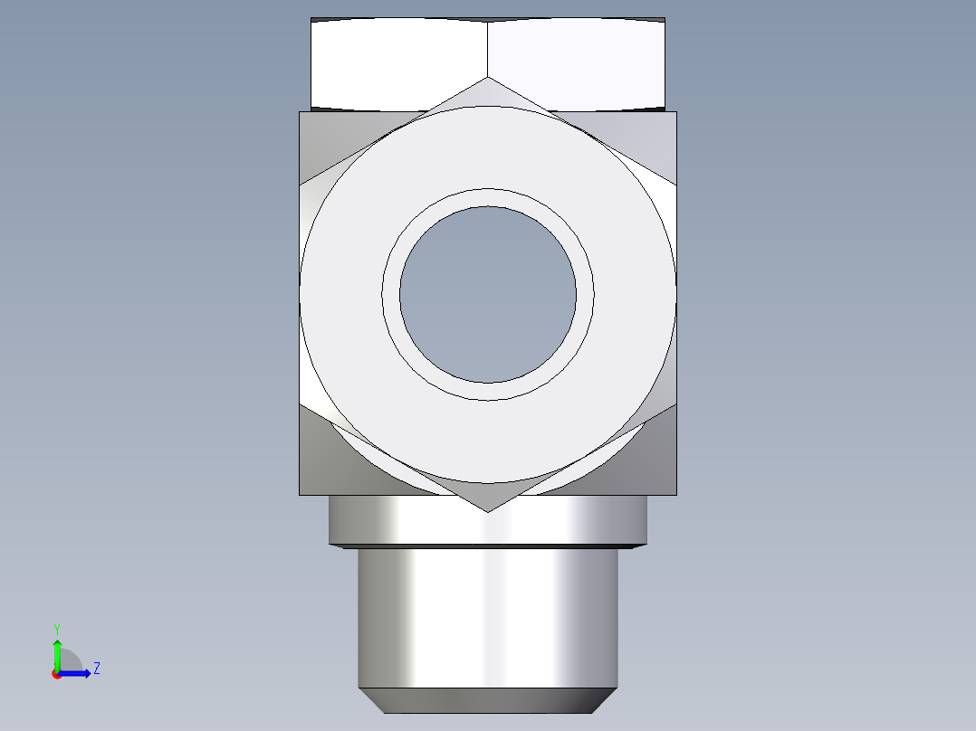卡套式工业通用硬管接头EO_High_pressure_banjo_tee_TH18ZLMCF左视图