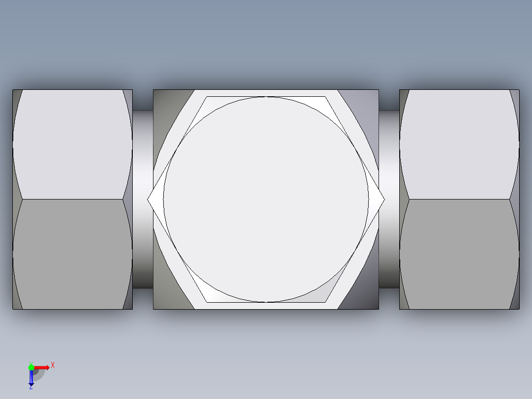 卡套式工业通用硬管接头EO_High_pressure_banjo_tee_TH18ZLMCF俯视图