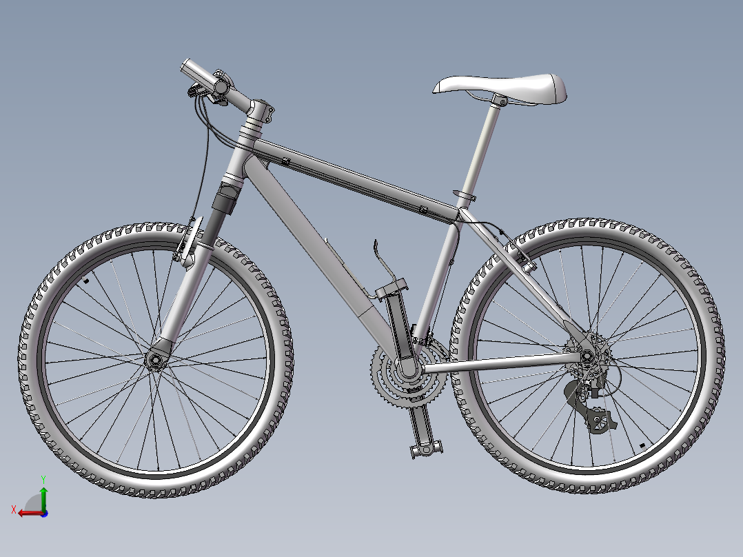 自行车3D模后视图