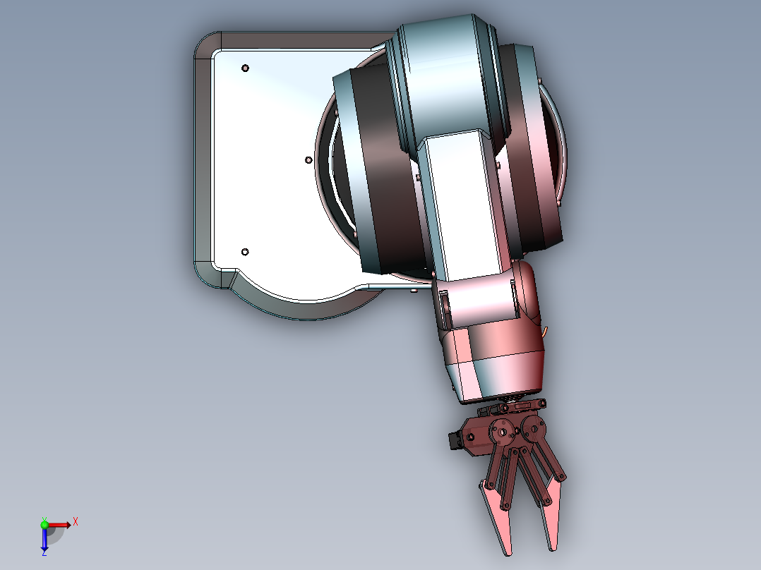 机器人手臂3D模型俯视图