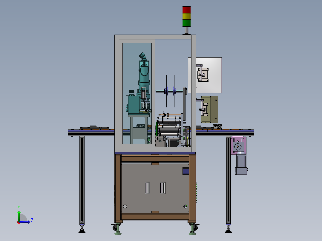 机器人自动ccd贴膜机（sw14可编辑+工程图+bom）左视图