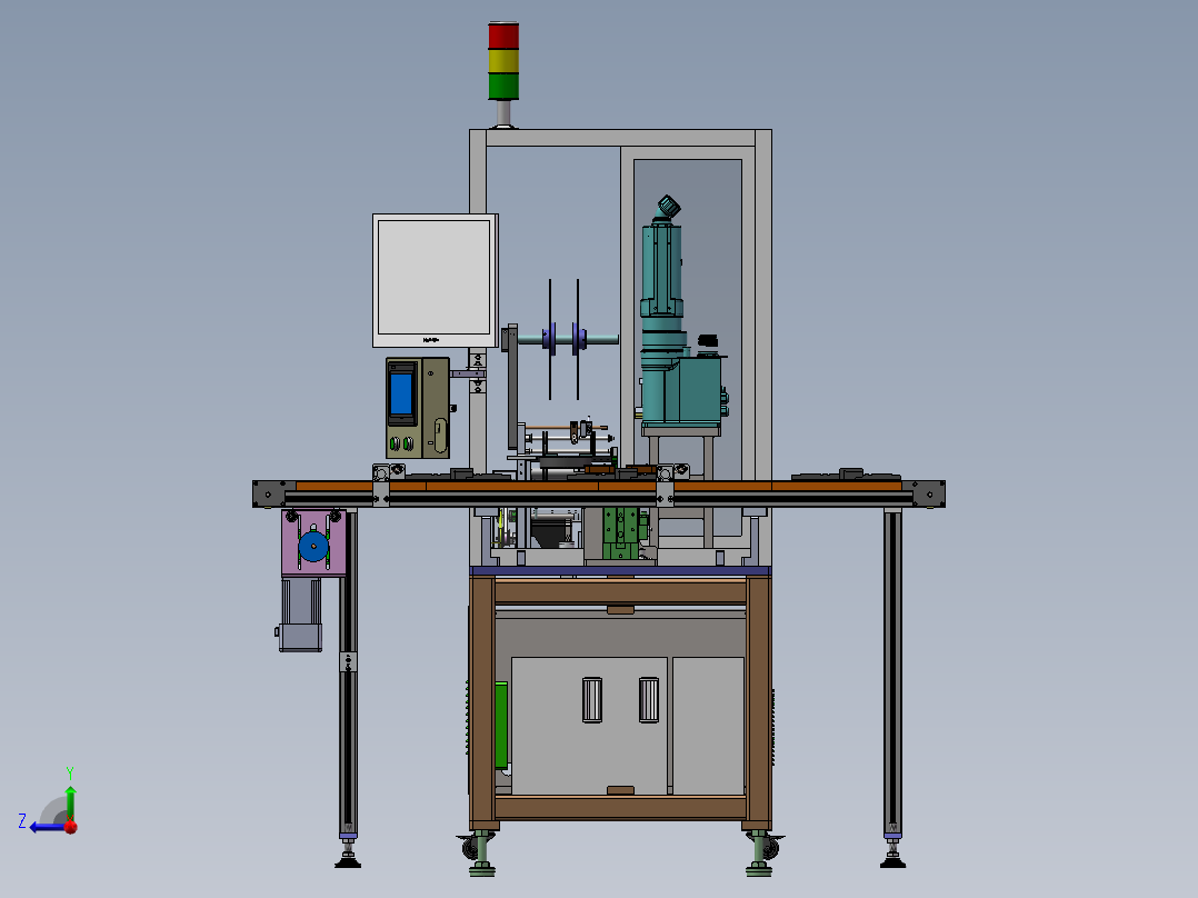 机器人自动ccd贴膜机（sw14可编辑+工程图+bom）右视图