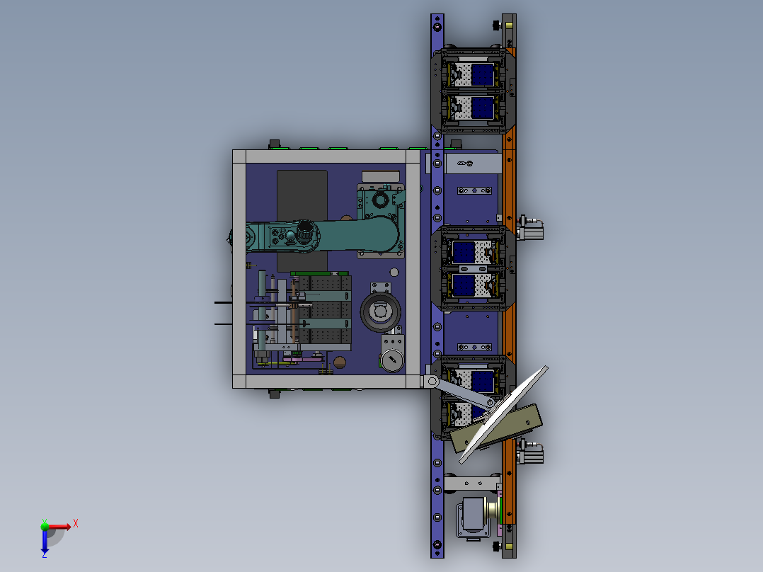 机器人自动ccd贴膜机（sw14可编辑+工程图+bom）俯视图