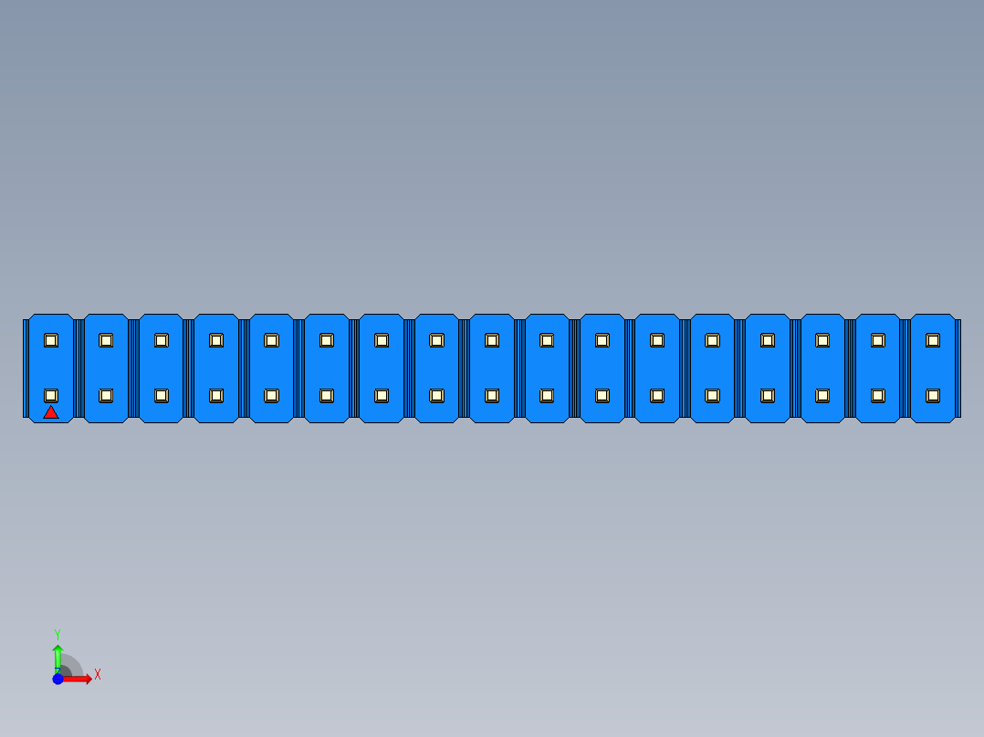 彩色公头100mil（2.54mm）系列-DS1021_blue_2x17p_100mil_Type1_rev1.0前视图