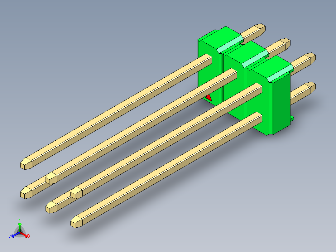 彩色公头100mil（2.54mm）系列-DS1021_green_2x03p_100mil_Type19_rev1.0