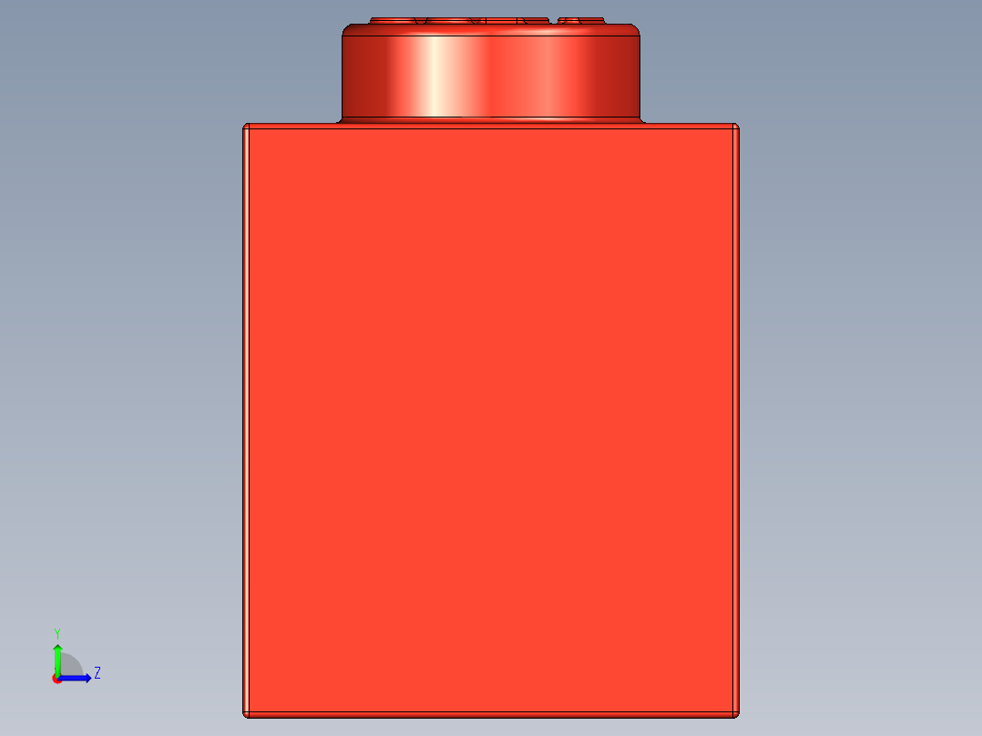 乐高套装 4421基本积木-362221 Bright Red Brick 1 x 3.STEP左视图