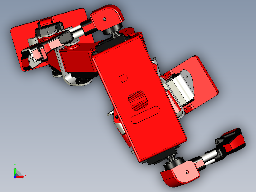 V2人形机器人斗士小队迷你机甲玩具前视图