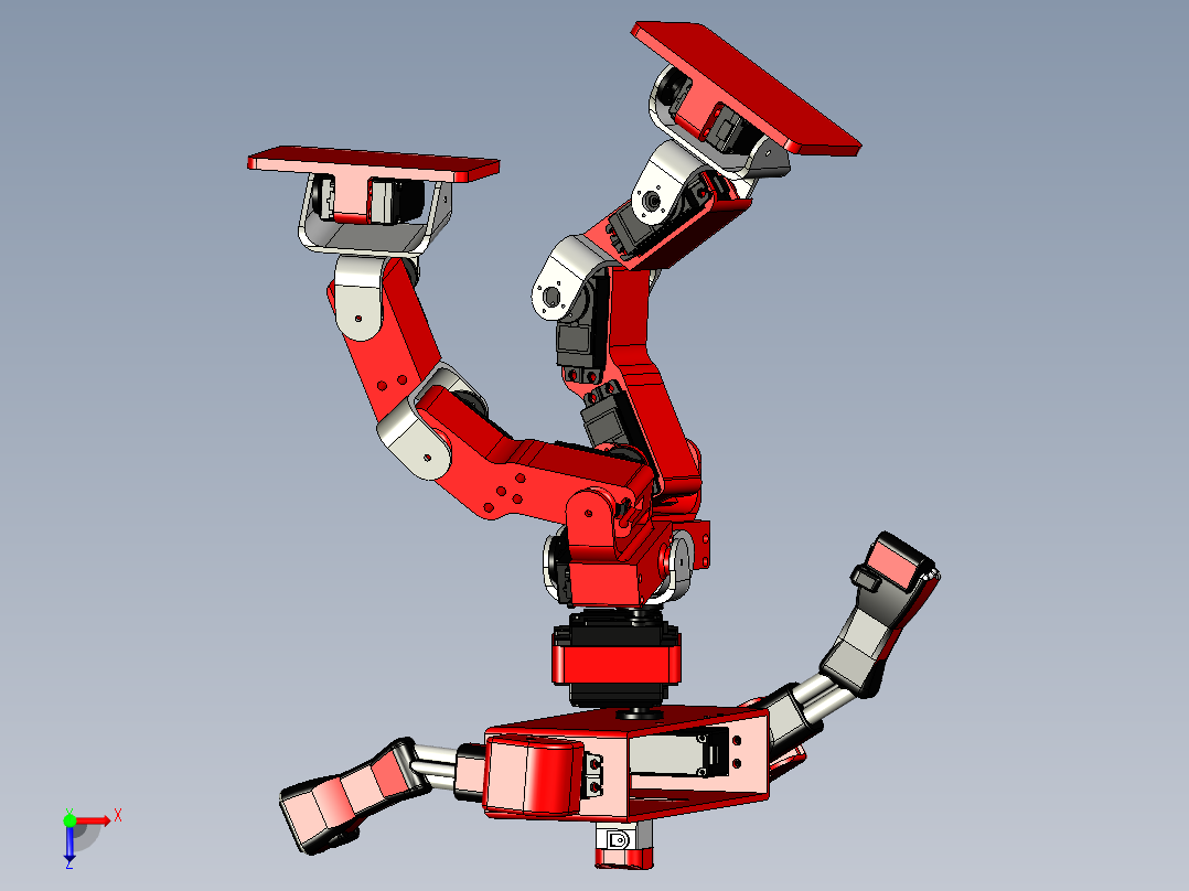 V2人形机器人斗士小队迷你机甲玩具俯视图