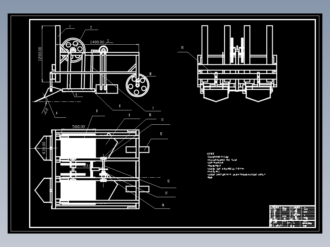 花生收获机CAD图纸（带说明书） 机械设计参考资料设计素材