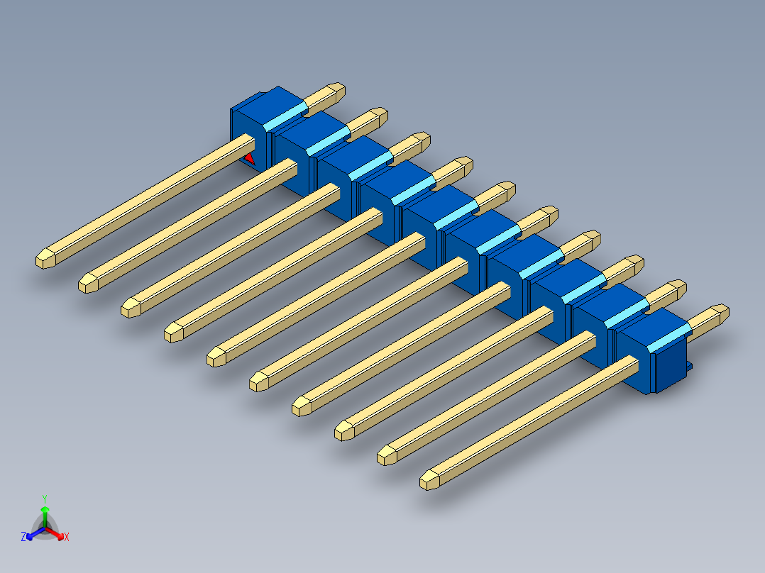 彩色公头100mil（2.54mm）系列-DS1021_blue_1x10p_100mil_Type5_rev1.0