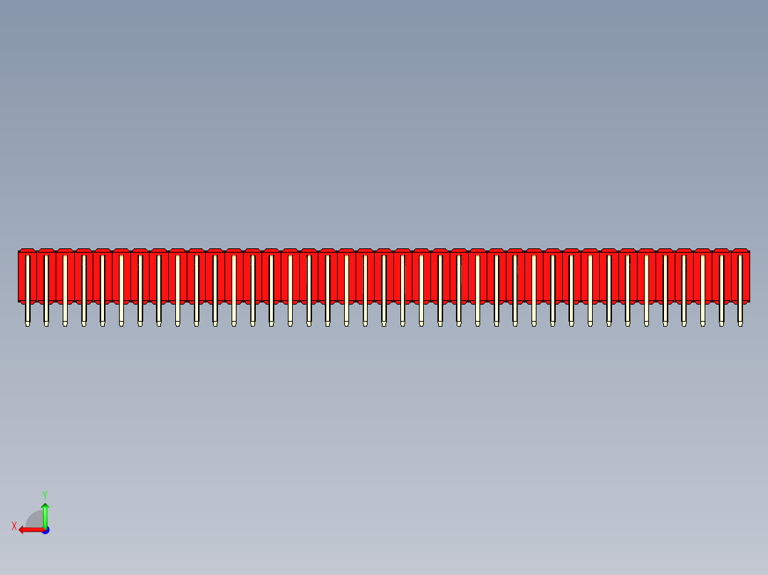 彩色公排针 100mil 2.54mm 系列-DS1022_red_3x39p_100mil_TypeD_rev1.0后视图