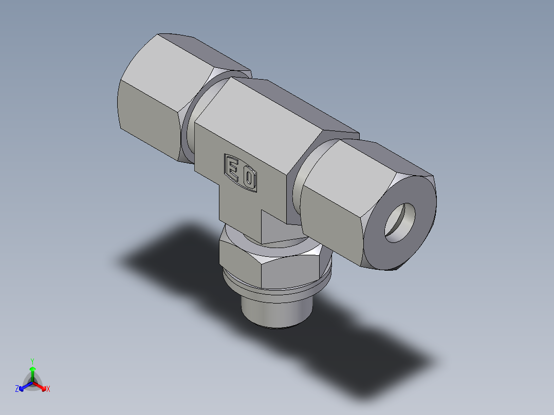 卡套式工业通用硬管接头EO_Adjustable_locknut_branch_tee_TEE08ZSRCF
