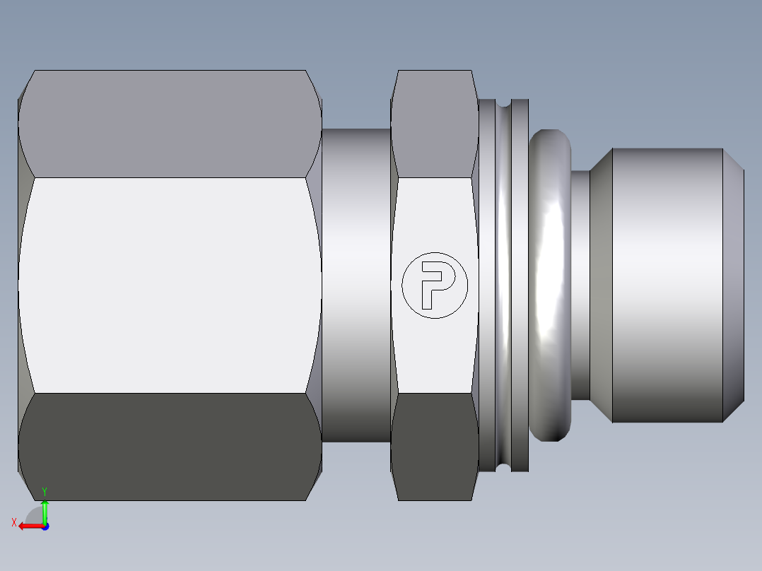 卡套式工业通用硬管接头EO_Male_Stud_connector_GEO10LMCF后视图