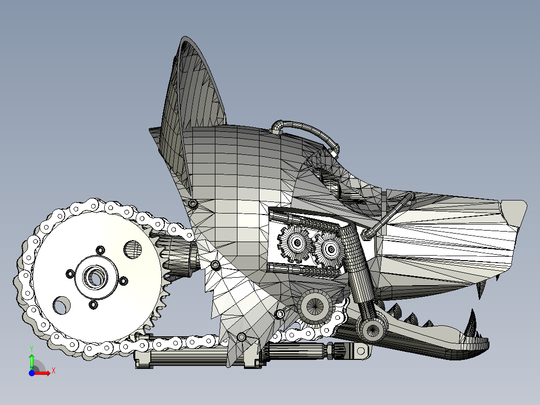 狼头-机械前视图