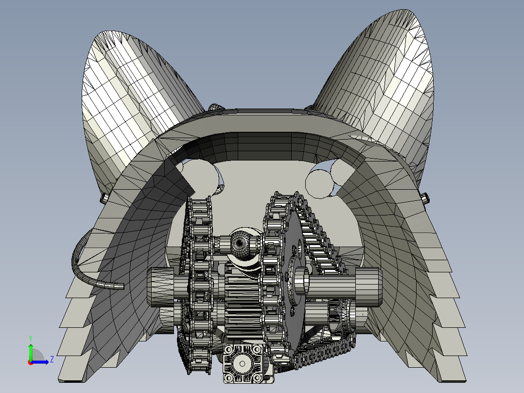 狼头-机械左视图
